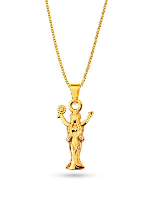 Corrente Iemanjá - veneziana - banhado a ouro 18k