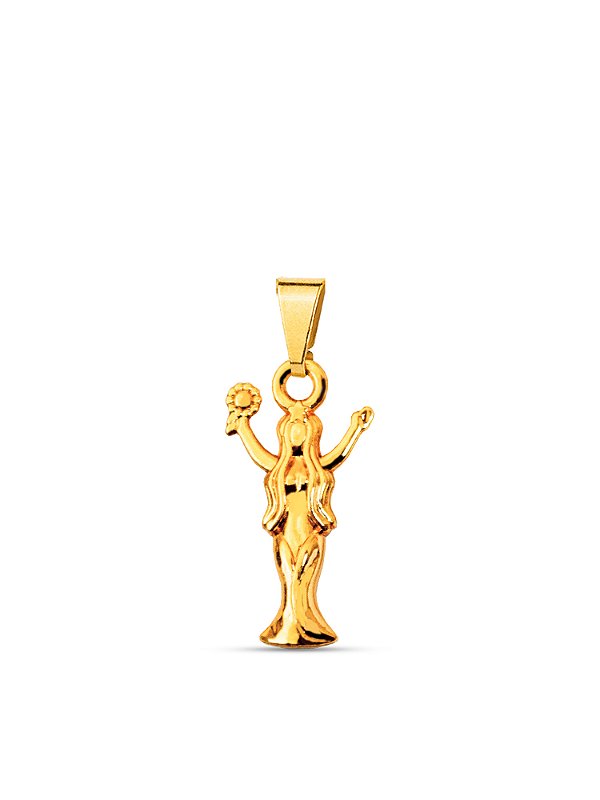 Pingente Iemanjá 2,0 x 1,0 cm - banhado a ouro 18k