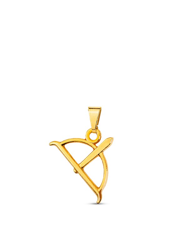 Pingente Ofá de Oxossi 1,9 x 1,3 cm - banhado a ouro 18k