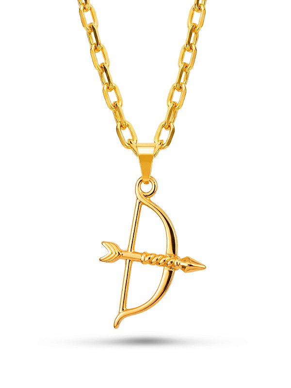 Corrente Ofá de Oxossi G - banhado a ouro 18k