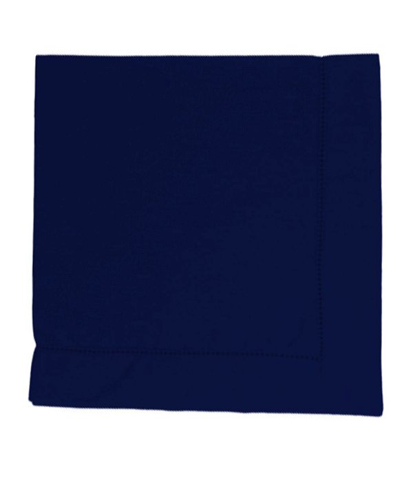 Guardanapos Azul de Tecido de Linho Ponto Ajour Kit com 10