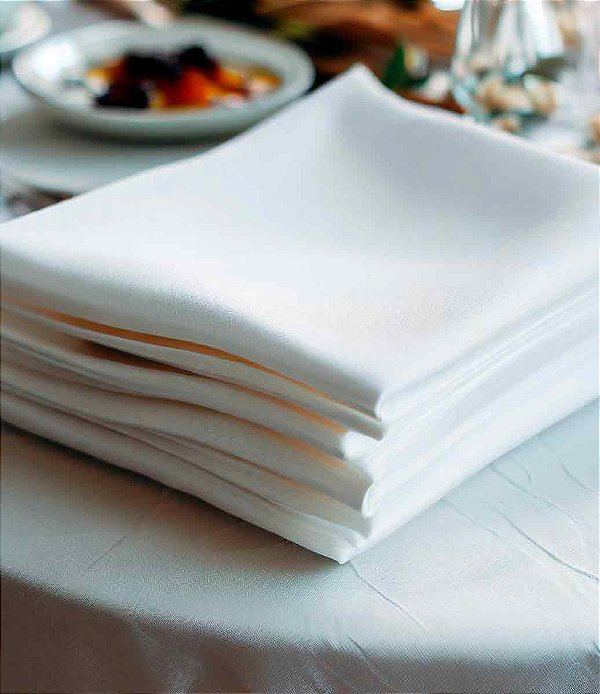 Guardanapos Branco de Tecido Oxford Kit com 10