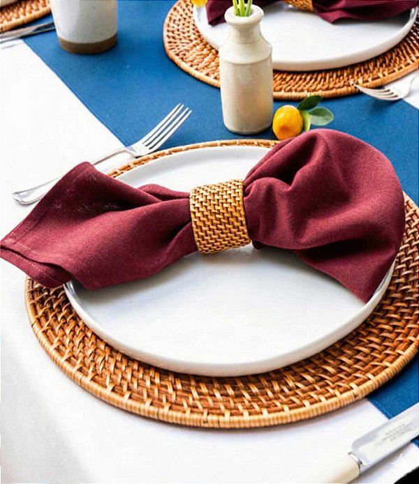 Kit com 20 Guardanapos Marsala de Tecido Oxford