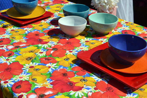 Toalha de Mesa Retangular 8 Lugares Pintura Floral