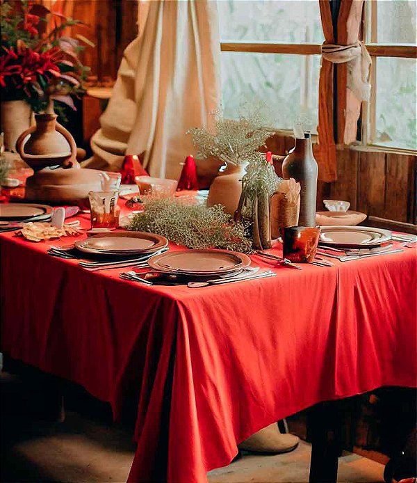 Toalha de Mesa Xadrez Vermelha Retangular Luxo - Mesa Chiq - Toalhas de Mesa  Sob Medida Impermeáveis