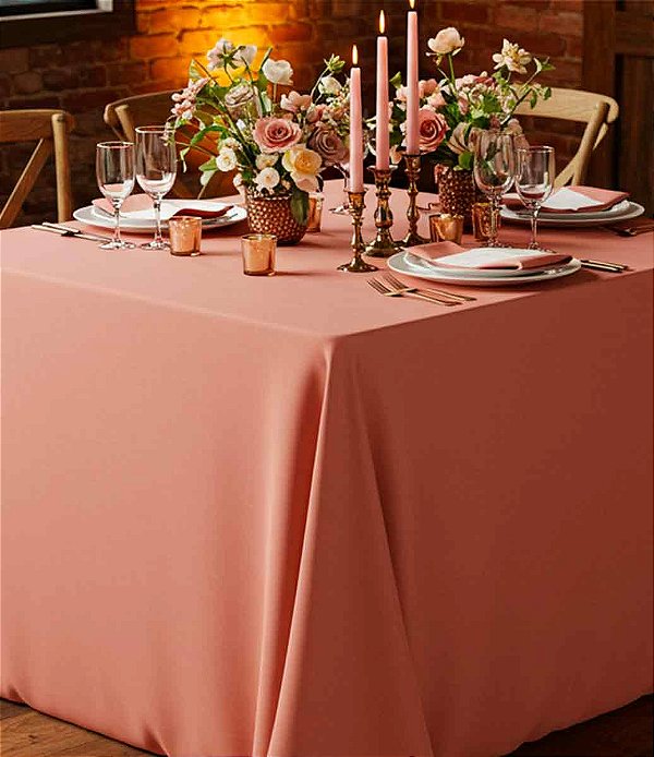 Toalha de Mesa Rosa Quadrada Sob Medida Oxford