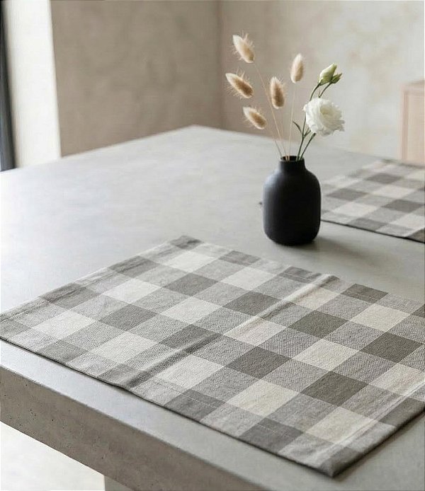 Jogo Americano Xadrez Nude Kit com 10 Unidades