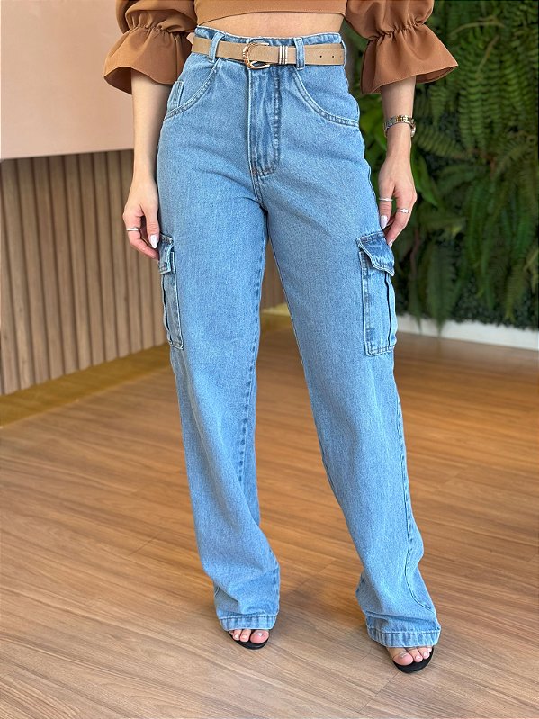 CALÇA JEANS CARGO ESTER
