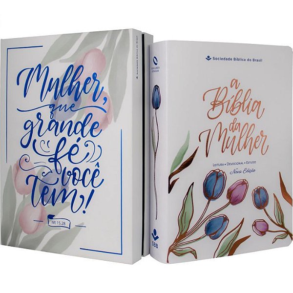 A Bíblia da Mulher - Grande - Branca - NAA - Capa Tulipa - Nova Edição