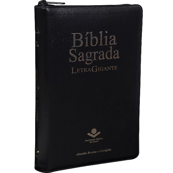 Bíblia Sagrada - ARC - Letra Gigante - Índice e Zíper - Letras Vermelhas - Preta