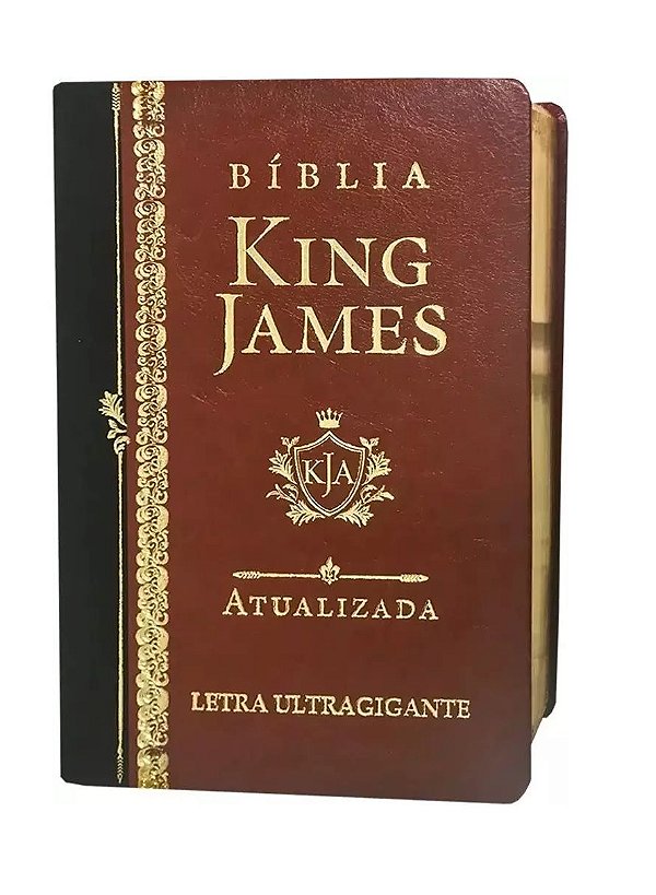 Bíblia  King James Atualizada - KJA - Letra Ultragigante - Capa Luxo - Marrom/Preto