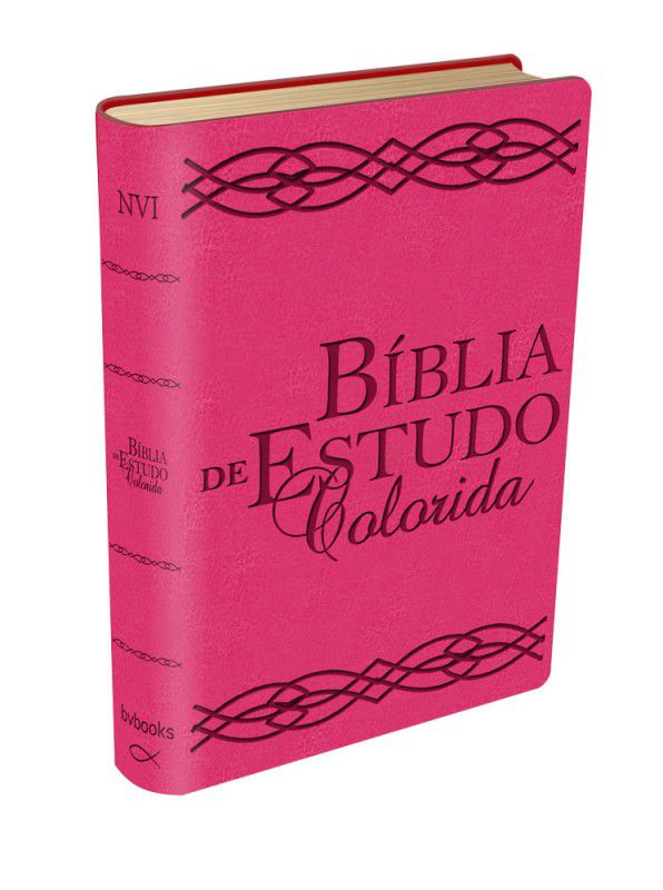 Bíblia de Estudo Colorida - NVI - Letra Grande - Rosa