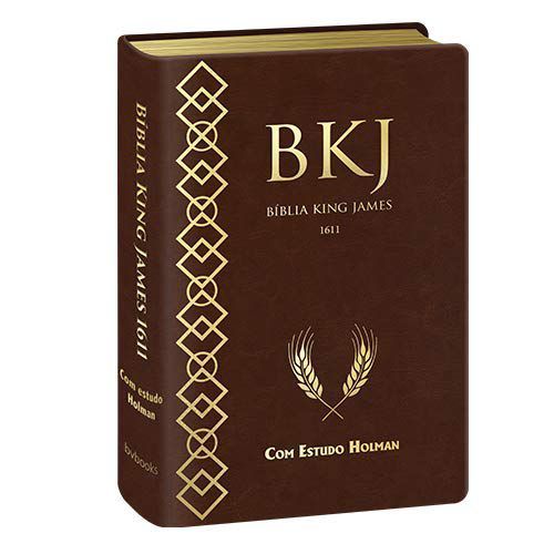 Bíblia de Estudo King James 1611 - Estudo Holman - Luxo Marrom