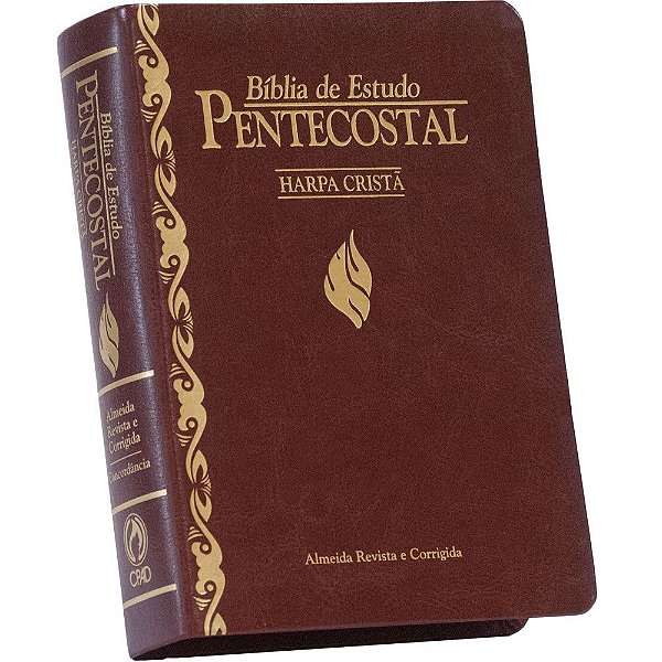 Bíblia de Estudo Pentecostal Pequena - Harpa Cristã - (Luxo/Vinho)