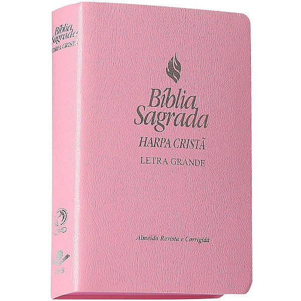 Bíblia Grande com Harpa Cristã - Letra Grande - Revista e Corrigida (Rosa)
