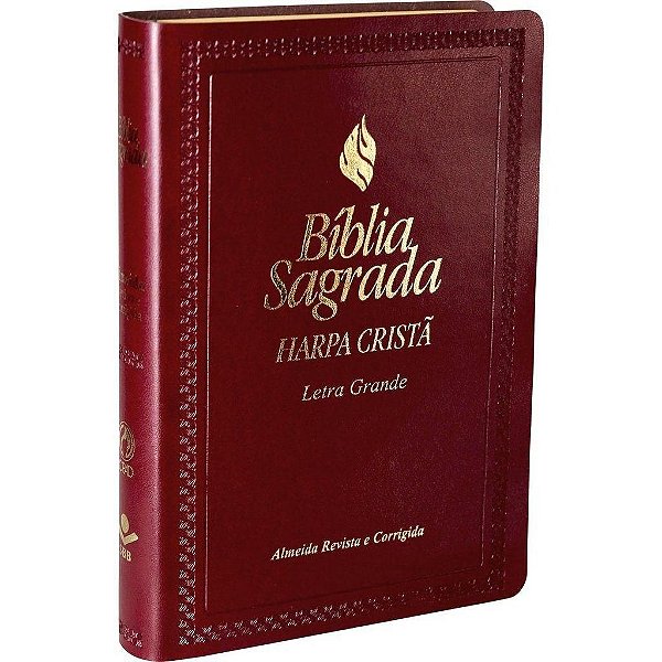 Bíblia Grande com Harpa Cristã - Letra Grande - Revista e Corrigida (Vinho)