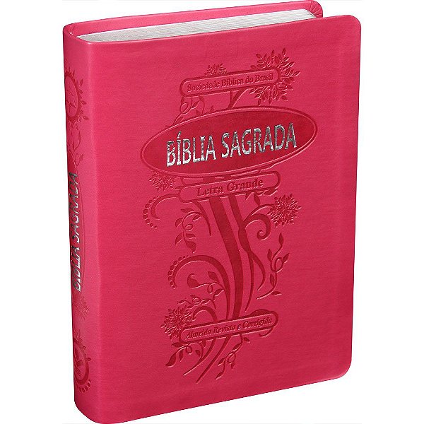 Bíblia Sagrada - Letra Grande - Revista e Corrigida - Índice Lateral - Pink