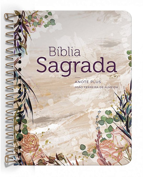Bíblia Sagrada Anote Plus - ARC - Capa Espiral - Flor Marmorizada