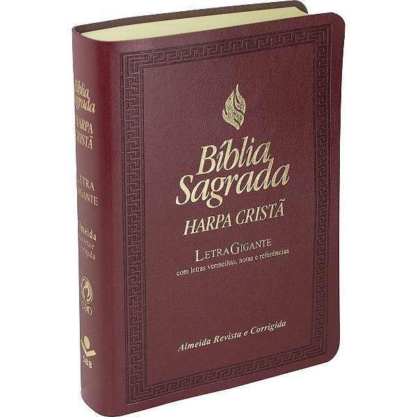 Biblia Sagrada com Harpa Cristã - ARC - Letra Gigante, notas e referências - Vinho