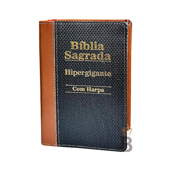 Bíblia Sagrada Harpa Pentecostal - ARC - Índice Lateral - Letra Hipergigante - Caramelo/Preto