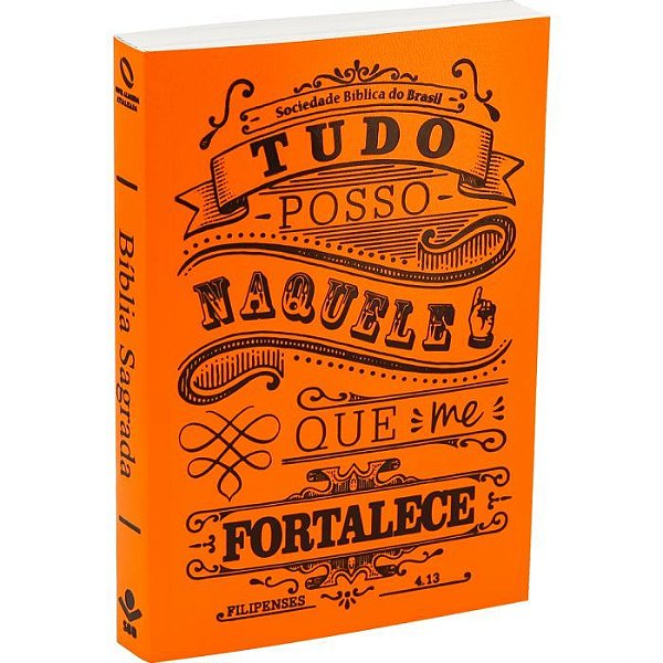 Bíblia Sagrada NAA - Tudo Posso - Para Evangelização - Brochura - Laranja