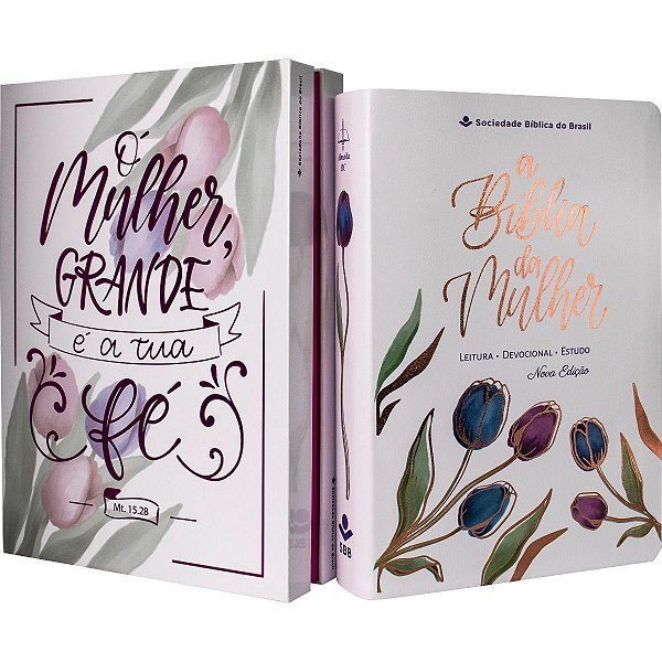 A Bíblia da Mulher - Média - Branca- ARC- Capa Tulipa - Nova Edição