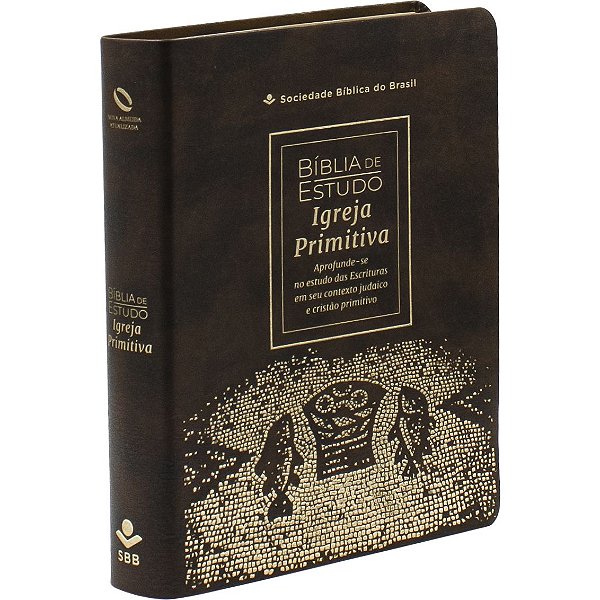 Bíblia de Estudo Igreja Primitiva - NAA - Marrom - capa luxo
