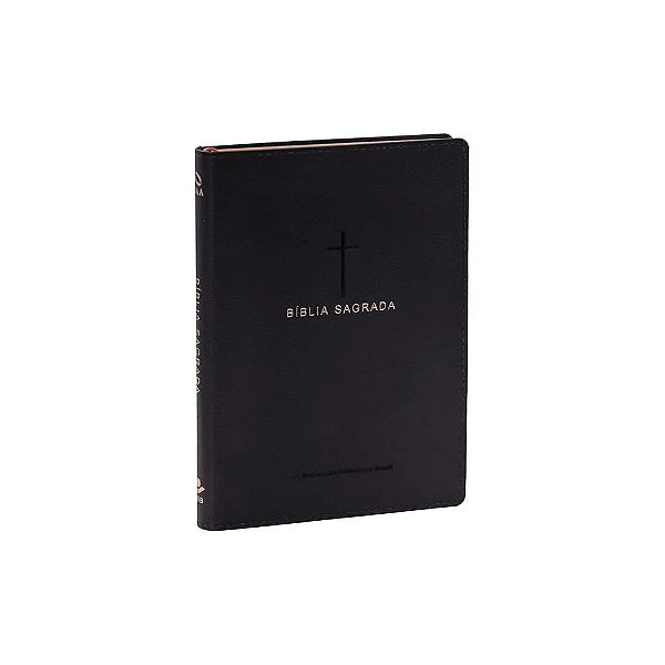 Bíblia Sagrada Slim Cruz - Capa em couro sintético - Preta - NAA