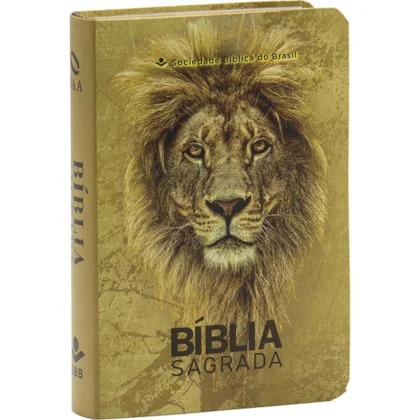 Bíblia Sagrada  - NAA - Edição de Bolso - Leão dourado