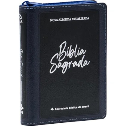 Bíblia Sagrada -  NAA - Letra Maior - Com Zíper - Azul
