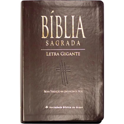 Bíblia Sagrada Letra Gigante com índice - Capa couro sintético Marrom escuro