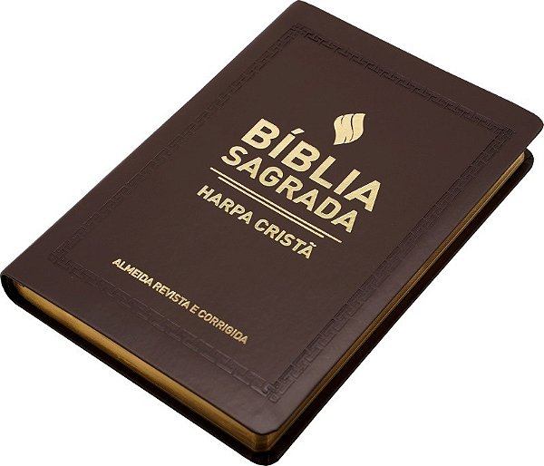Bíblia Sagrada Slim Arc | Harpa Cristã | Capa Luxo Marrom