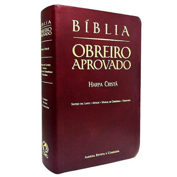Bíblia Obreiro Aprovado - ARC - Harpa Cristã - Capa Vinho