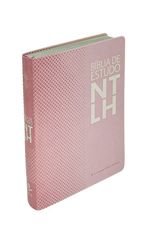 Bíblia de Estudo NTLH Grande, Capa em couro sintético, Rosa