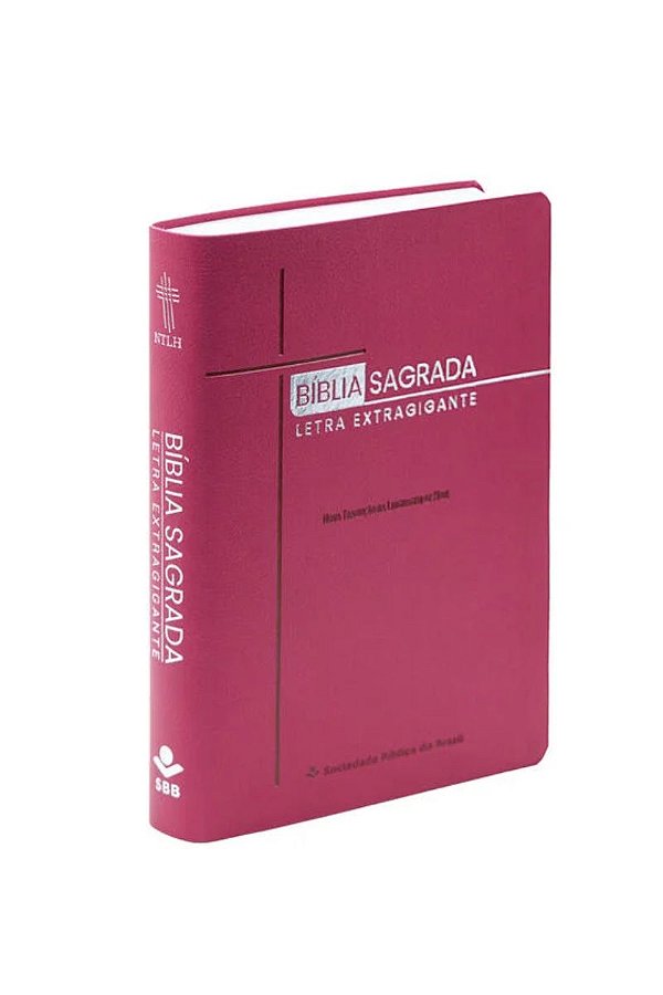 Bíblia Sagrada NTLH - Letra Extragigante, com índice - Capa Couro Sintético Pink