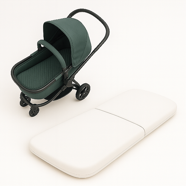 Colchonete Carrinho Bebê 70x35 Espuma D18 Algodão Confortável Universal Soninho de Bebê