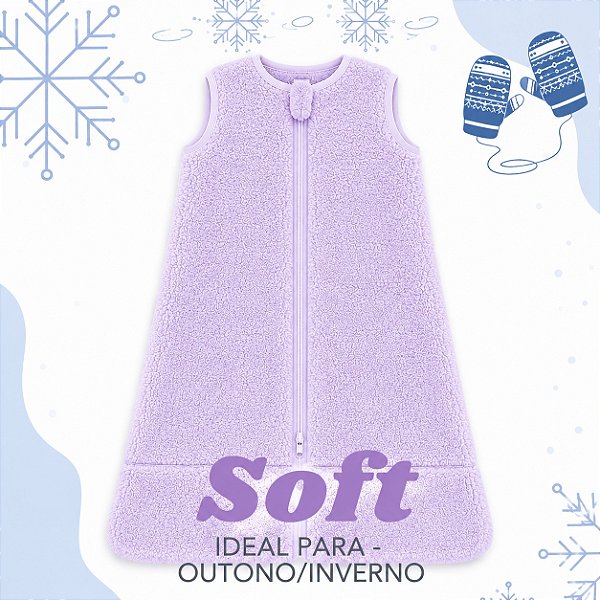 Saco de Dormir Bebê Lilás Soft Inverno