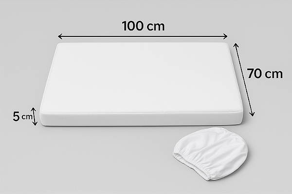 Colchonete Berço Portátil Dobrável 100x70 Branco