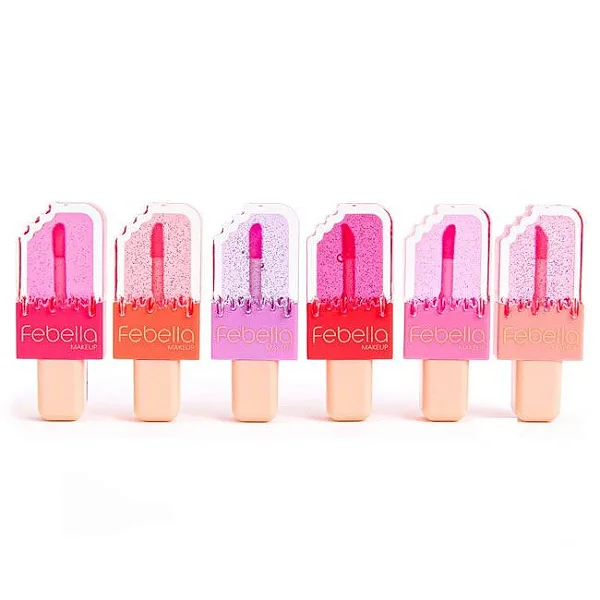 Lip Gloss Labial Sorvetinho Rosa Escuro - Febella Makeup