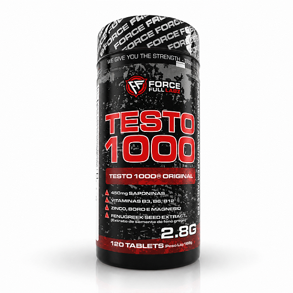 Testo 1000 Original Feno Grego, Magnesio, Zinco e Boro 120 Comprimidos - Force Full Labz