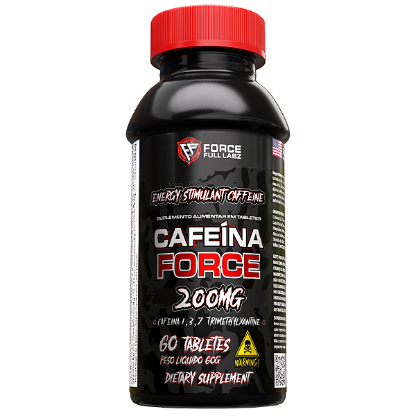Termogênico Cafeína 100% Pura Force 200mg 60 Cápsulas - Force Full Labz