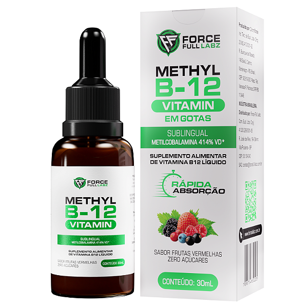 Methyl B-12 Metilcobalamina em Gotas Sublingual 30ml 414%VD - Force Full Labz
