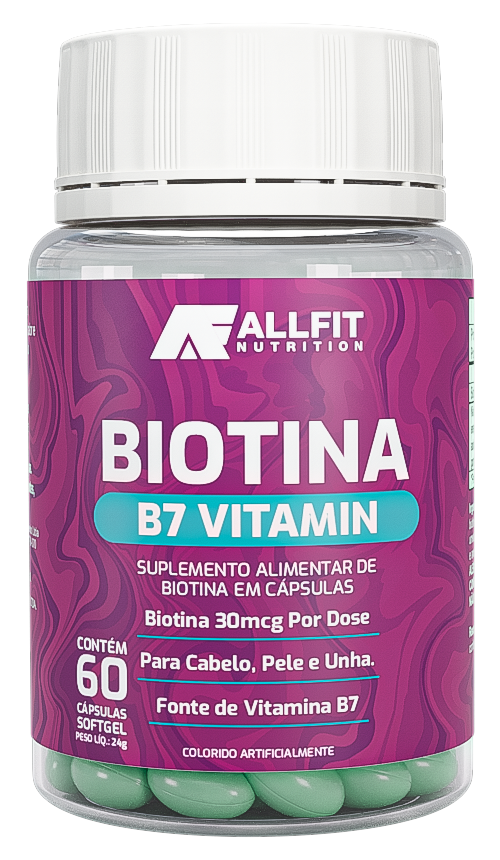Biotina Vitamina Capilar Crescimento 60 cápsulas - Allfit Nutrition