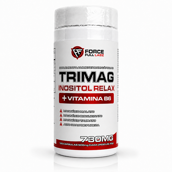 TRIMAG Tri Magnésio + Vitamina B6 120 Cápsulas - Force Full Labz