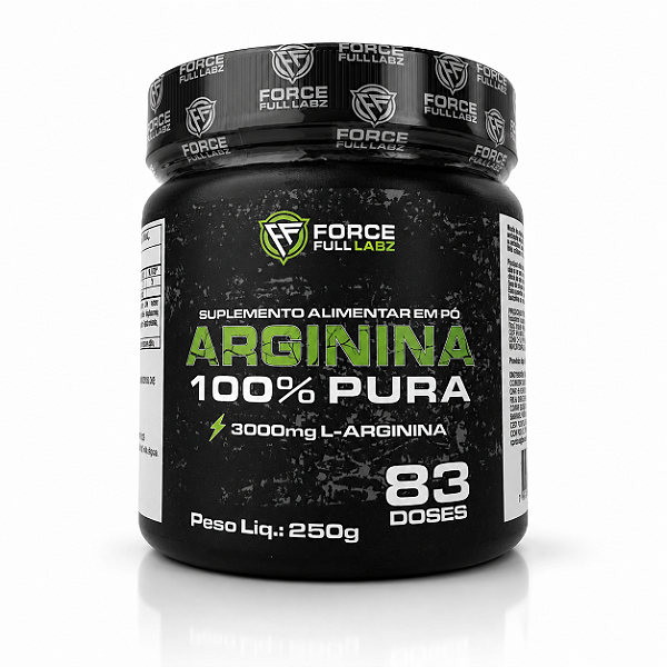 L-arginina 100% Pura 250g 3000mg por porção - Force Full Labz