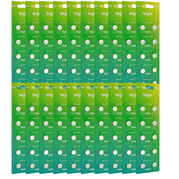 Caixa com 200 baterias LR1120-AG8 - 20 cartelas com 10 Unidades Elgin