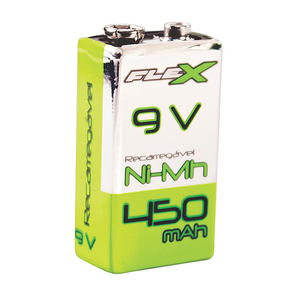 Bateria Recarregável 9V 450mAh – Flex
