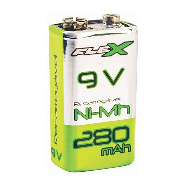 Bateria Recarregável 9V 280mAh – Flex