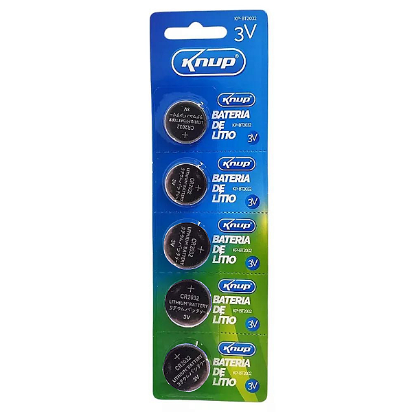 Blister com 5 Baterias CR2032 Knup