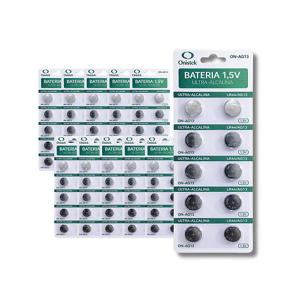 Caixa de Bateria Ultra Alcalina Lr44 Ag13 Lr1154 A76 Onistek 20 Cartelas com 10 Unidades